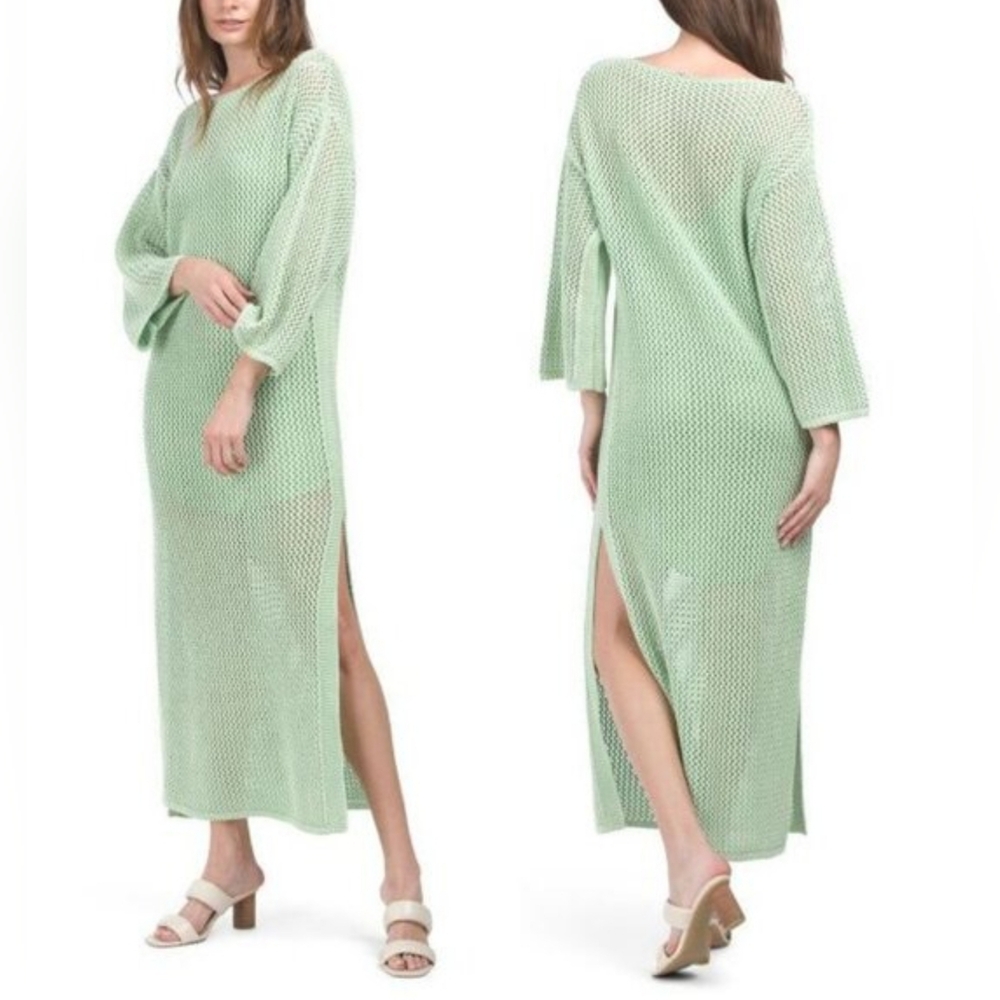 (1770) NWT YOUNG FABULOUS & BROKE Santorini Crochet Maxi Dress / Coverup, Size S